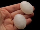 2 40mm Swirling White Oval Cabochons Vintage Lucite Plastic Cabochons Mosaic Supplies Jewelry Making Beading Supplies Smileyboy