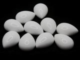 10 18mm White Teardrop Flatback Vintage Lucite Cabochons Jewelry Making Crafting Supplies Plastic Dome Cabochons