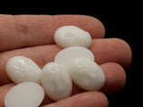 6 18mm Egyptian Pharoh or Sphinx White Oval Vintage Lucite Cabochons Flat Back Cabochons