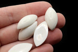 10 24mm White Marquis Cabochons Vintage Lucite Plastic Cabochons Jewelry Making Beading Supplies