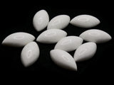 10 24mm White Marquis Cabochons Vintage Lucite Plastic Cabochons Jewelry Making Beading Supplies