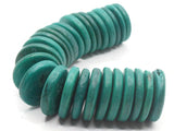 25 20mm Green Wood Beads Vintage Flat Saucer Disc Beads Wooden Green Beads Jewelry Making Beading Supplies Smileyboy