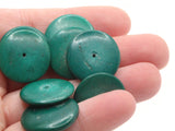 24 20mm Green Wood Beads Vintage Flat Saucer Disc Beads Wooden Green Beads Jewelry Making Beading Supplies Smileyboy