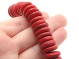 25 15mm Red Wood Beads Vintage Flat Saucer Disc Beads Wooden Red Beads Jewelry Making Beading Supplies Smileyboy