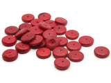 25 15mm Red Wood Beads Vintage Flat Saucer Disc Beads Wooden Red Beads Jewelry Making Beading Supplies Smileyboy
