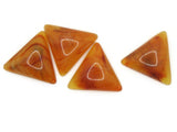 4 23mm Light Brown Swirling Triangle Cabochons Vintage Lucite Plastic Cabochon Mosaic Supplies Jewelry Making Smileyboy