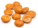 11 18mm Round Swirling Orange White and Brown Flatback Cabochons Vintage Lucite Plastic Cabochons Jewelry Making Supplies Jewelry Findings