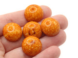 11 18mm Round Swirling Orange White and Brown Flatback Cabochons Vintage Lucite Plastic Cabochons Jewelry Making Supplies Jewelry Findings