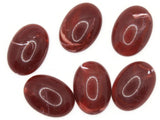 6 25mm x 18mm Dark Red Red Swirling Oval Vintage Lucite Plastic Flat Back Cabochons Mosaic Supplies Jewelry Making