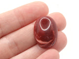 6 25mm x 18mm Dark Red Red Swirling Oval Vintage Lucite Plastic Flat Back Cabochons Mosaic Supplies Jewelry Making