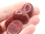 6 25mm x 18mm Dark Red Red Swirling Oval Vintage Lucite Plastic Flat Back Cabochons Mosaic Supplies Jewelry Making