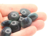 10 16mm Flat Round Rondelle Beads Blue and Black Lucite Plastic Beads Jewelry Making Beading Supplies