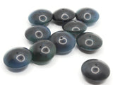 10 16mm Flat Round Rondelle Beads Blue and Black Lucite Plastic Beads Jewelry Making Beading Supplies