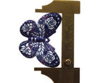 2 41mm Plastic Butterfly Pendants Dark Blue and White Plastic Moth Charms Jewelry Making Beading Supplies