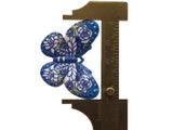 2 41mm Plastic Butterfly Pendants Bright Blue and White Plastic Moth Charms Jewelry Making Beading Supplies