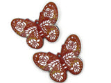 2 41mm Plastic Butterfly Pendants Orange Red and White Plastic Moth Charms Jewelry Making Beading Supplies