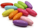 12 32mm Mixed Color Oval Acrylic Beads Plastic Beads Jewelry Making Beading Supplies Loose Beads to String Smileyboy