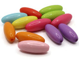 12 32mm Mixed Color Oval Acrylic Beads Plastic Beads Jewelry Making Beading Supplies Loose Beads to String Smileyboy