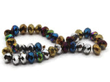35 6mm x 8mm Faceted Rondelle Beads Mixed Metallics Crystal Beads Jewelry Making Beading Supplies Loose Spacer Beads Glass Beads