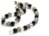 45 4mm Faceted Round Beads Mixed Black White and Gray Crystal Glass Beads Jewelry Making Beading Supplies Loose Spacer Beads