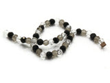 45 4mm Faceted Round Beads Mixed Black White and Gray Crystal Glass Beads Jewelry Making Beading Supplies Loose Spacer Beads