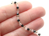 45 4mm Faceted Round Beads Mixed Black White and Gray Crystal Glass Beads Jewelry Making Beading Supplies Loose Spacer Beads