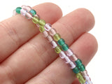 4mm Smooth Round Mixed Color Glass Beads Pink Purple and Green Mix Jewelry Making Beading Supplies Loose Spacer Beads Glass Beads