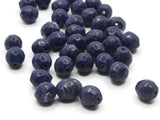 35 8mm Blue Faceted Oval Beads Vintage Lucite Beads Jewelry Beads Plastic Beads Loose Beads to String Jewelry Making Beading Supplies