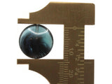 12 15mm Flat Round Coin Beads Teal and Black Lucite Plastic Beads Jewelry Making Beading Supplies