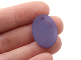 20 25mm Flat Oval Beads Frosted Blue Vintage Lucite Plastic Beads Jewelry Making Beading Supplies