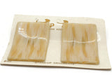 TipToes Vintage Shoe Clips 1950s #483 Cream White and Ivory Striped Forward Curved Rectangle Shoe Clips