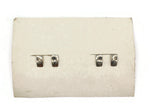 TipToes Vintage Shoe Clips 1950s #483 Cream White and Ivory Striped Forward Curved Rectangle Shoe Clips