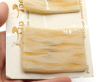 TipToes Vintage Shoe Clips 1950s #483 Cream White and Ivory Striped Forward Curved Rectangle Shoe Clips