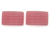 Vintage Shoe Clips 1950s Pink Striped Curved Rectangle Shoe Clips