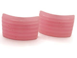 Vintage Shoe Clips 1950s Pink Striped Curved Rectangle Shoe Clips