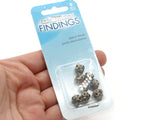 8 Pieces Silver Tone Metal Spacer Beads Jewelry Essentials Findings