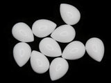 10 18mm White Teardrop Flatback Vintage Lucite Cabochons Jewelry Making Crafting Supplies Plastic Dome Cabochons