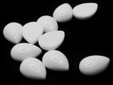 10 18mm White Teardrop Flatback Vintage Lucite Cabochons Jewelry Making Crafting Supplies Plastic Dome Cabochons