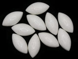 10 24mm White Marquis Cabochons Vintage Lucite Plastic Cabochons Jewelry Making Beading Supplies