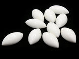 10 24mm White Marquis Cabochons Vintage Lucite Plastic Cabochons Jewelry Making Beading Supplies