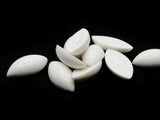 10 24mm White Marquis Cabochons Vintage Lucite Plastic Cabochons Jewelry Making Beading Supplies