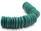 25 20mm Green Wood Beads Vintage Flat Saucer Disc Beads Wooden Green Beads Jewelry Making Beading Supplies Smileyboy