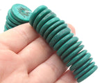 25 20mm Green Wood Beads Vintage Flat Saucer Disc Beads Wooden Green Beads Jewelry Making Beading Supplies Smileyboy