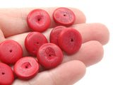 25 15mm Red Wood Beads Vintage Flat Saucer Disc Beads Wooden Red Beads Jewelry Making Beading Supplies Smileyboy