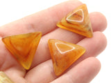 4 23mm Light Brown Swirling Triangle Cabochons Vintage Lucite Plastic Cabochon Mosaic Supplies Jewelry Making Smileyboy
