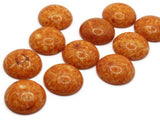11 18mm Round Swirling Orange White and Brown Flatback Cabochons Vintage Lucite Plastic Cabochons Jewelry Making Supplies Jewelry Findings