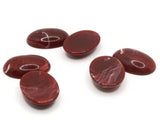 6 25mm x 18mm Dark Red Red Swirling Oval Vintage Lucite Plastic Flat Back Cabochons Mosaic Supplies Jewelry Making