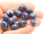 19 13mm Blue Oval Beads Vintage Lucite Beads Jewelry Beads Plastic Beads Loose Beads to String Jewelry Making Beading Supplies