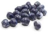 19 13mm Blue Oval Beads Vintage Lucite Beads Jewelry Beads Plastic Beads Loose Beads to String Jewelry Making Beading Supplies