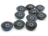 10 16mm Flat Round Rondelle Beads Blue and Black Lucite Plastic Beads Jewelry Making Beading Supplies